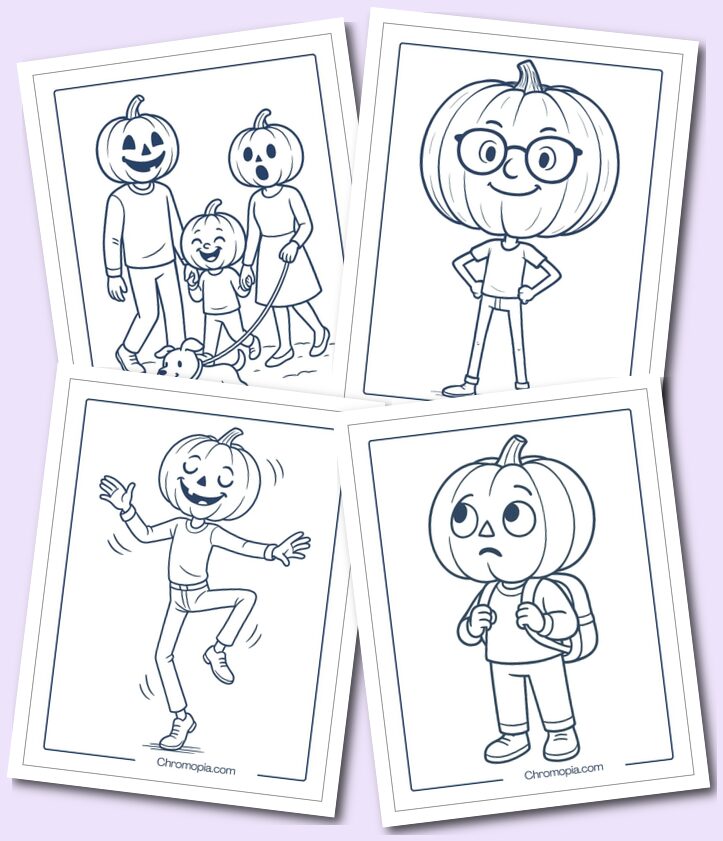 Pumpkin heads Coloring pages