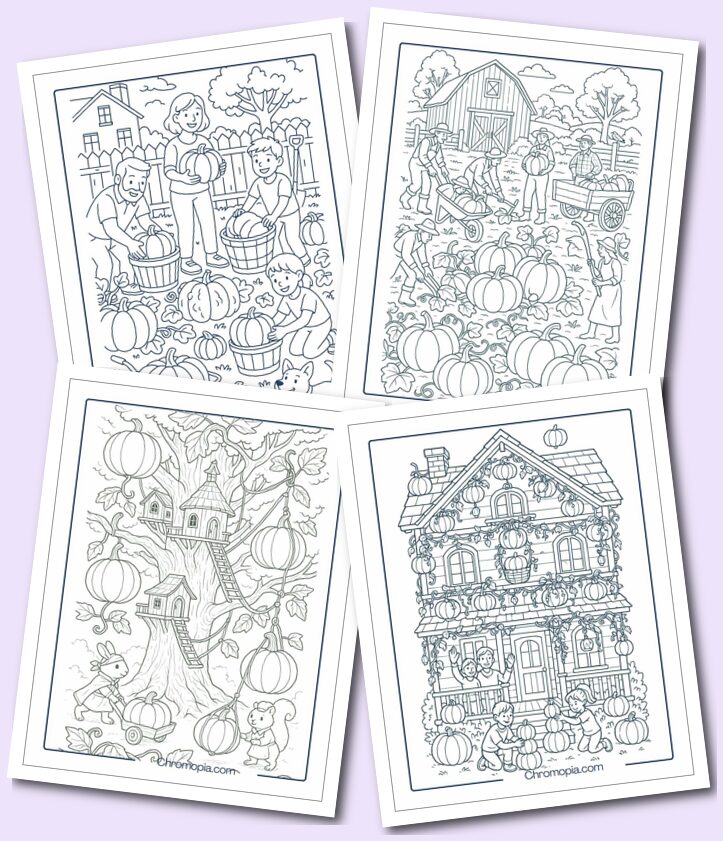 Pumpkin yards Coloring pages