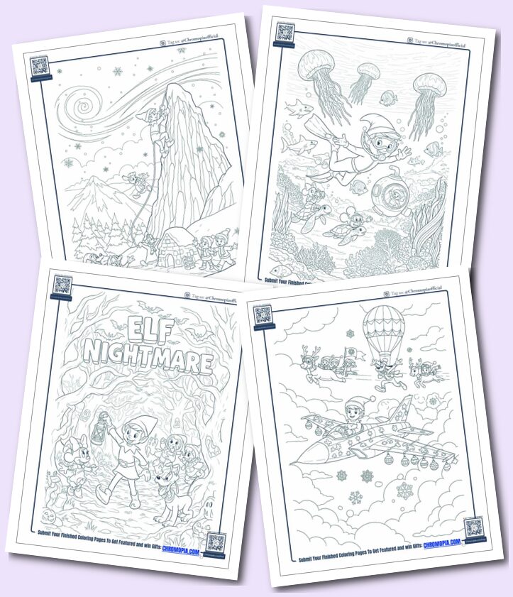 Real-Life Elf Coloring Pages for Adults.