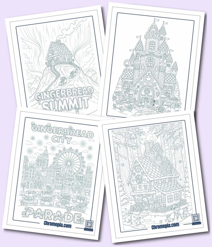 Real-Life Gingerbread House Coloring Pages for Adults