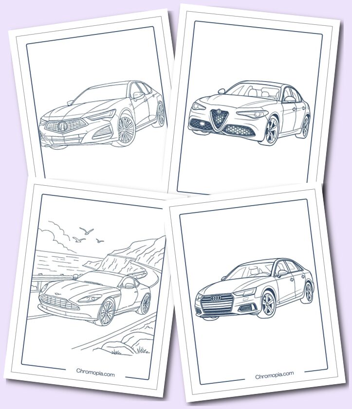 Real-world Branded Cars Coloring Pages