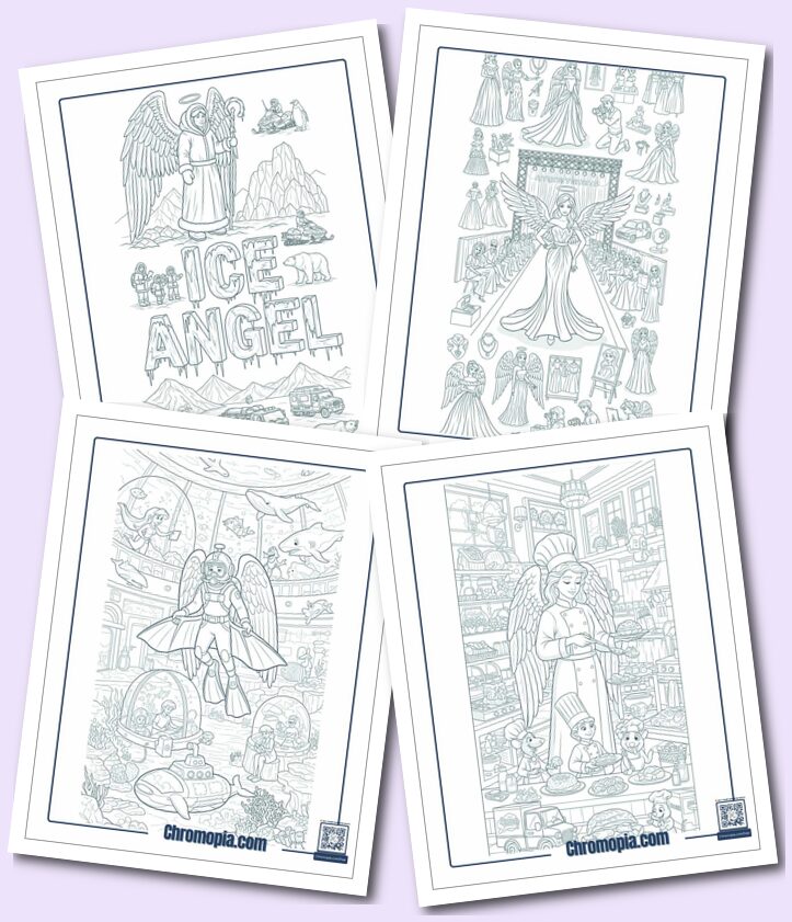 Realistic Angel Coloring Pages for Adults