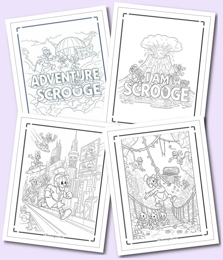 Realistic Disney Scrooge McDuck Coloring Pages for Adults