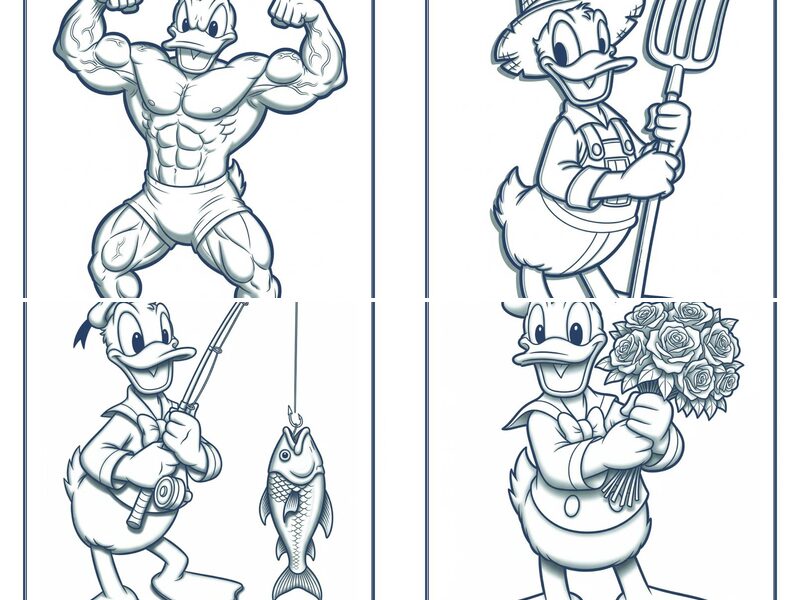 Realistic Donald Duck Coloring Pages for Adults