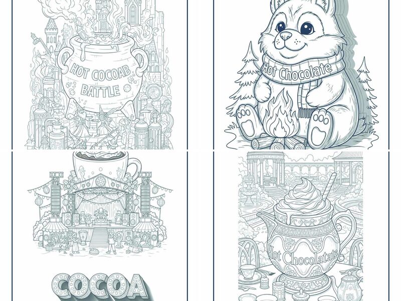 Realistic Hot Chocolate Coloring Pages for Adults