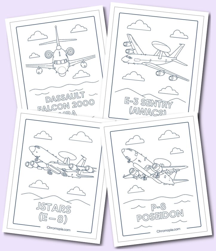 Reconnaissance Surveillance Jets Coloring Pages