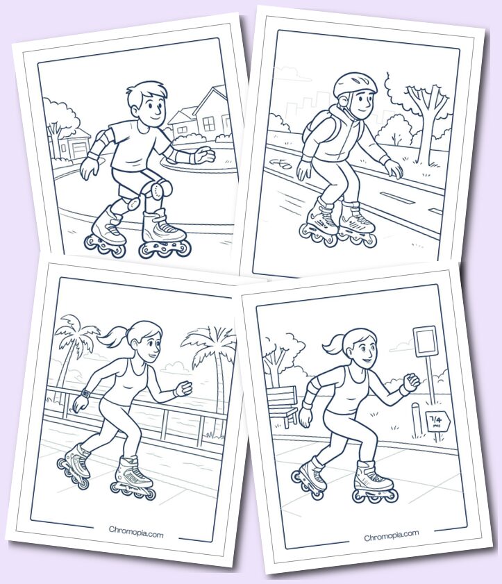 Recreational Inline Skates – Roller Skates Coloring Pages