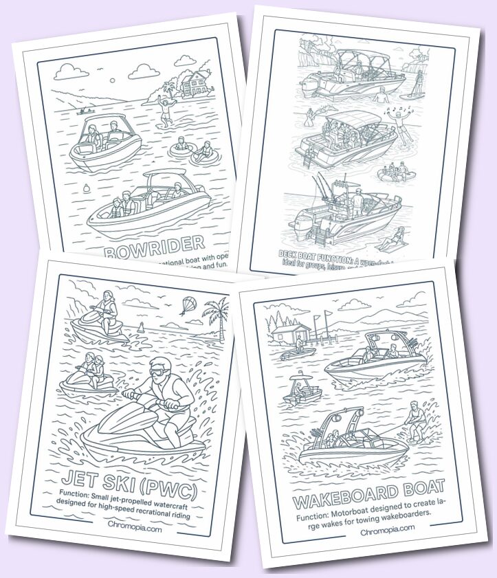 Recreational Sport Boats coloring pages