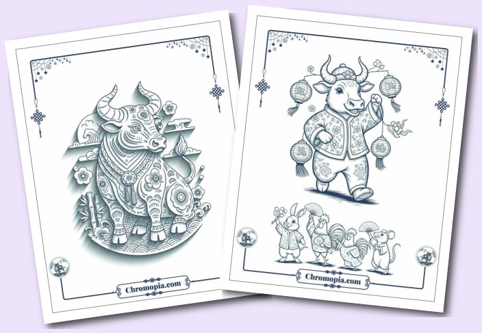 Relaxing Ox Mandalas & Serenity Art