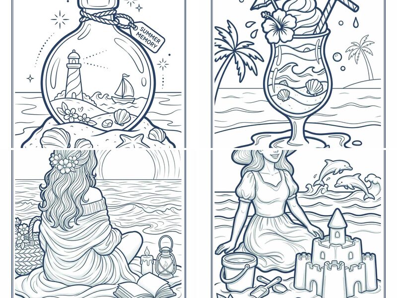 Relaxing Summer Beach Coloring Pages