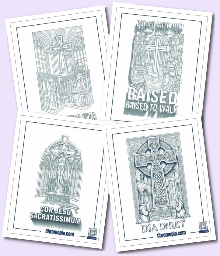 Religious Cross Coloring Pages for Adults