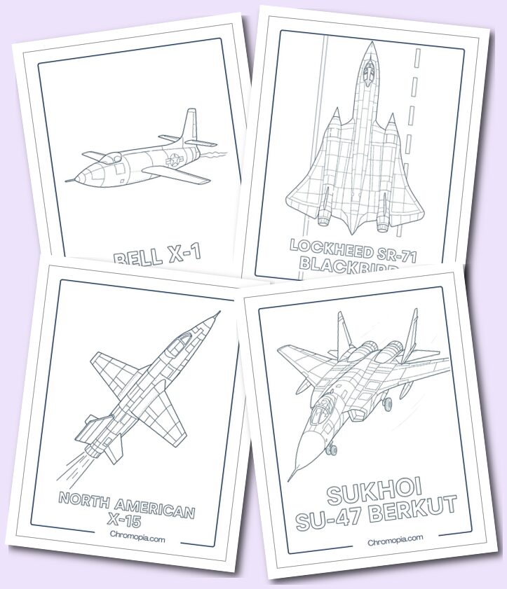 Rocket, Jet, and Hypersonic Aircraft coloring pages