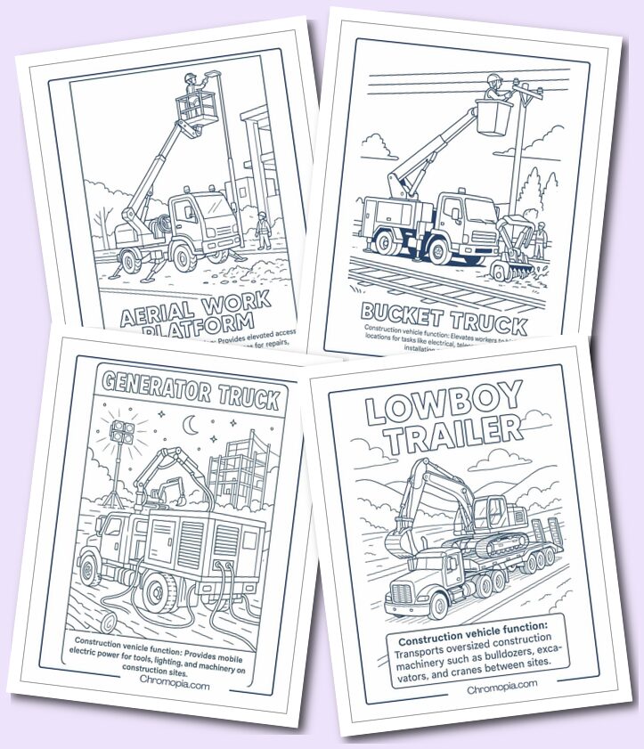 Safety, Support & Service Vehicles Construction Vehicle Coloring Pages