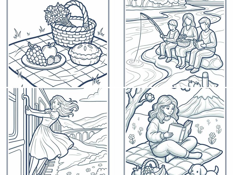 Scenic Spring Outdoors Coloring Pages