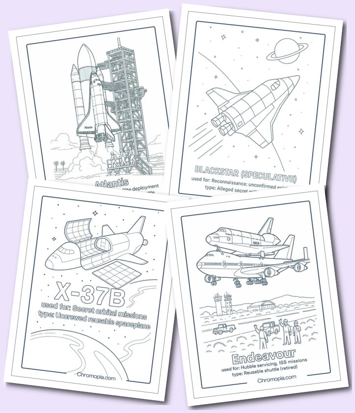 Science-Fiction–Inspired Prototypes and Models space shuttle coloring pages