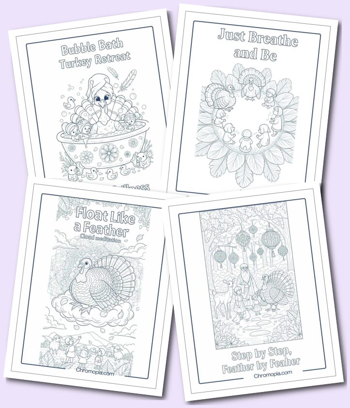 Self-Care Mindful Turkey Coloring Pages