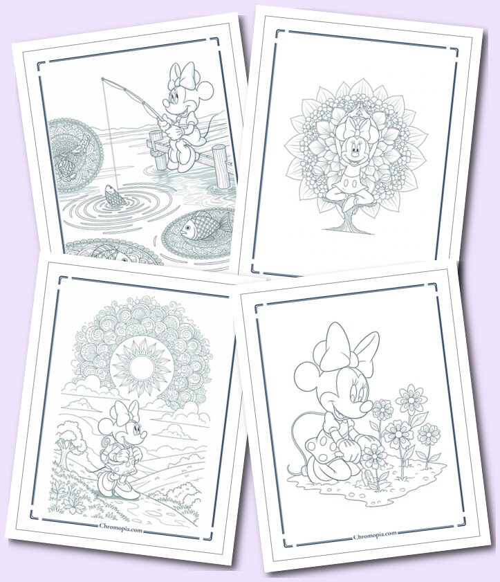 Self-Care & Therapeutic Minnie Mouse Coloring Pages