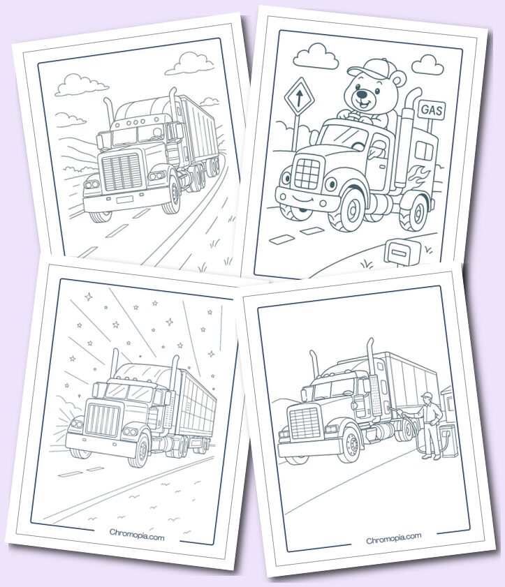 Semi Truck Coloring Pages