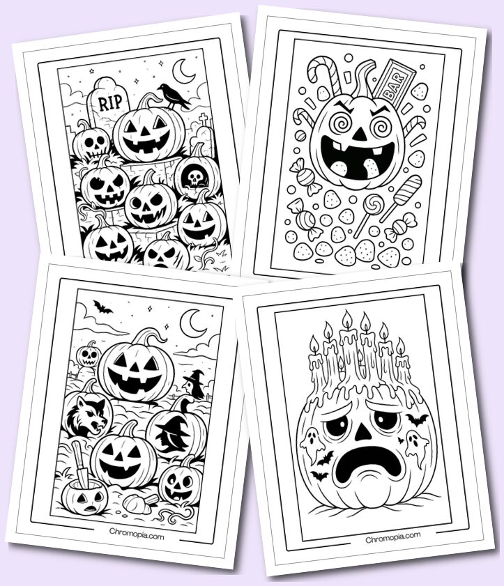 Simile realistic Halloween Jack-o-Lantern Coloring Pages