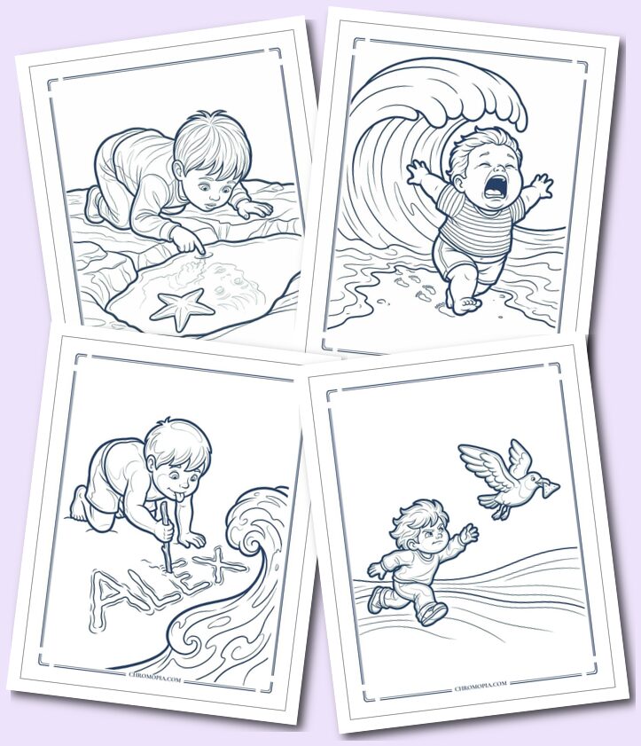 Simple Beach Coloring Pages For Little Kids