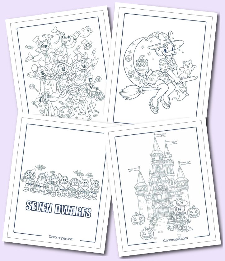 Simple Cartoon Disney Halloween Coloring Pages for Kids of All Ages