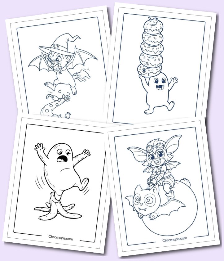 Simple Cute Cartoon Hotel Transylvania Coloring Pages for Kids