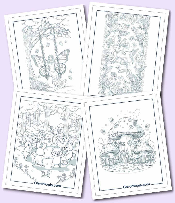 Simple Forest Coloring Pages for Kids