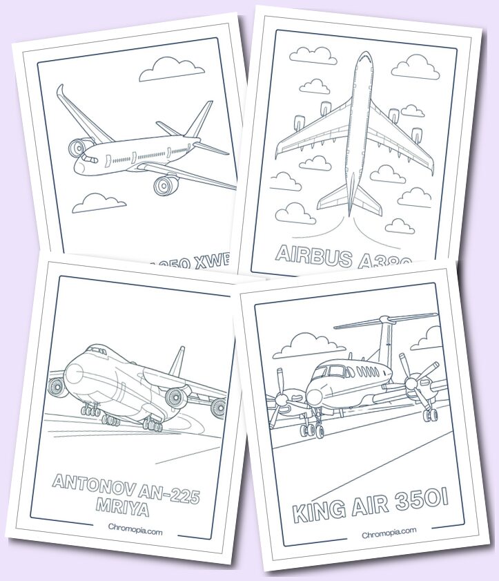 Simple Ultra Realistic Aeroplane Coloring Pages