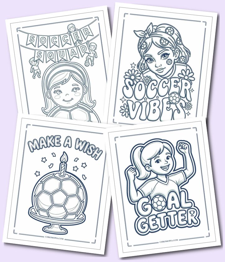 Soccer Quotes and Lettering Coloring Pages