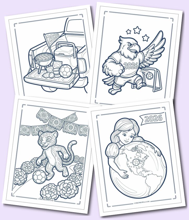 Soccer World Cup 2026 Host Countries Coloring Pages