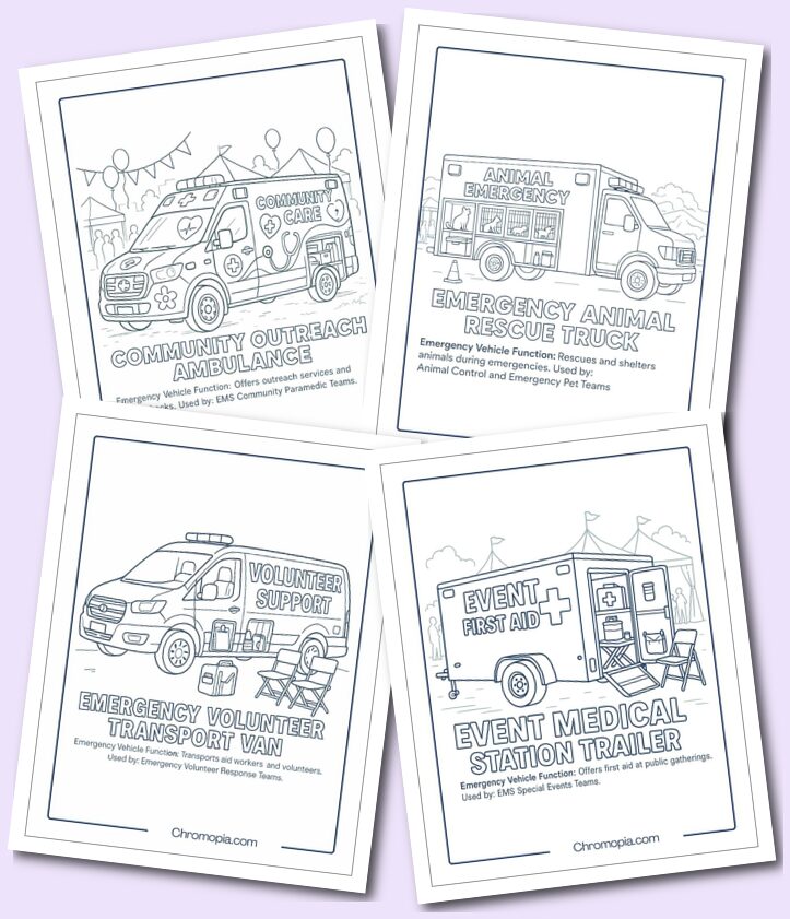 Specialized & Community Units – Emergency Vehicle Coloring Pages