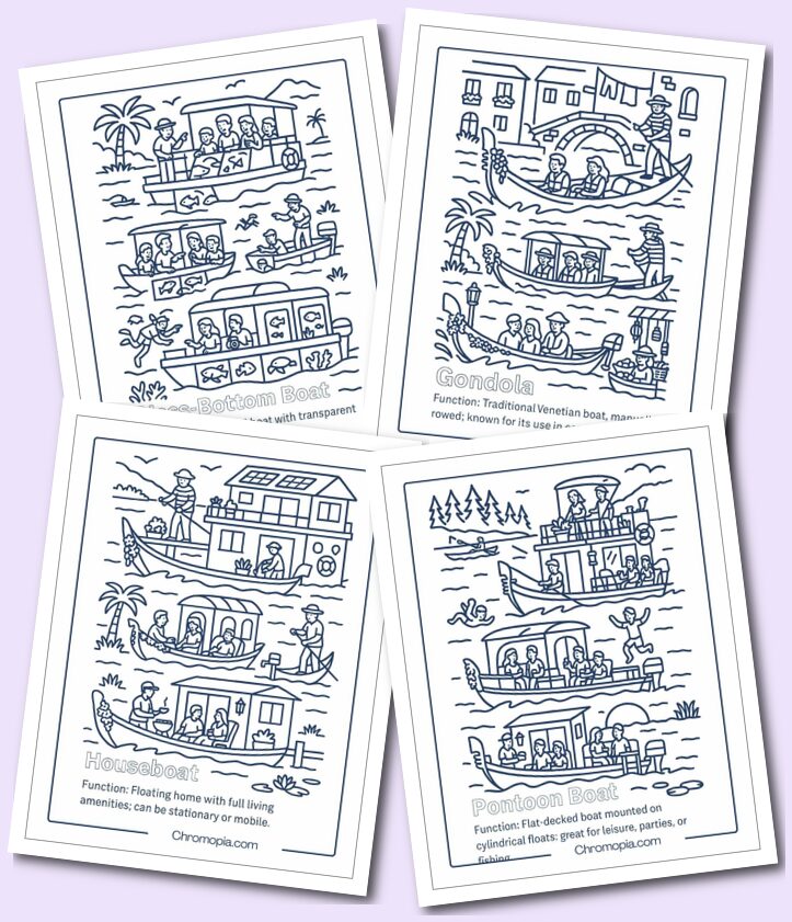 Specialty & Leisure Boats coloring pages
