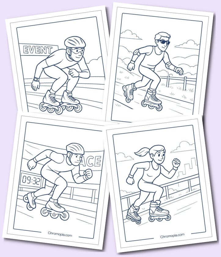 Speed - Fitness Inline Skates – Roller Skates Coloring Pages