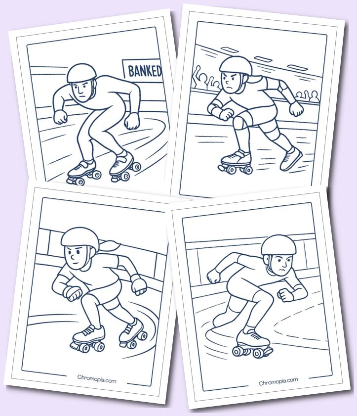 Speed Quad Skates – Roller Skates Coloring Pages
