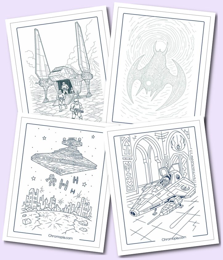 Star Wars Futuristic Space Shuttle Coloring Pages