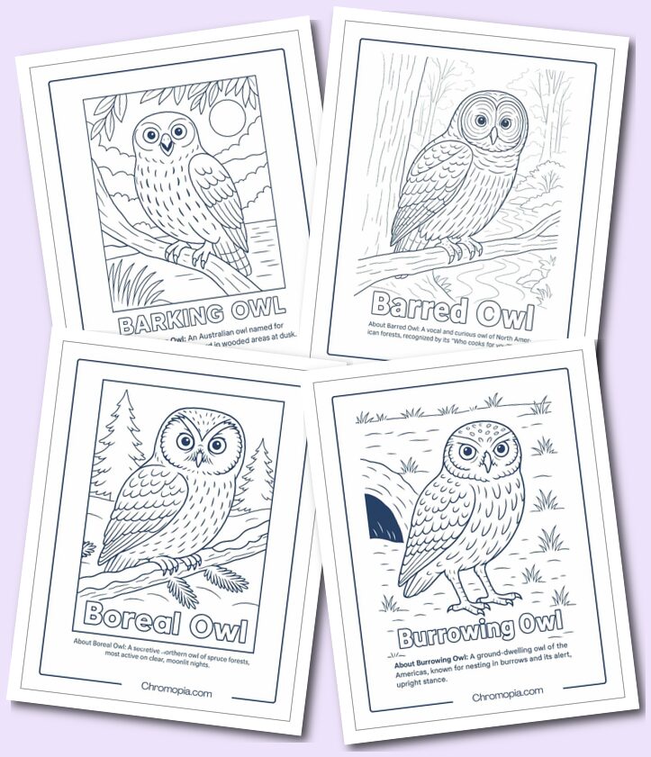 Strigidae – Typical Owls Coloring pages