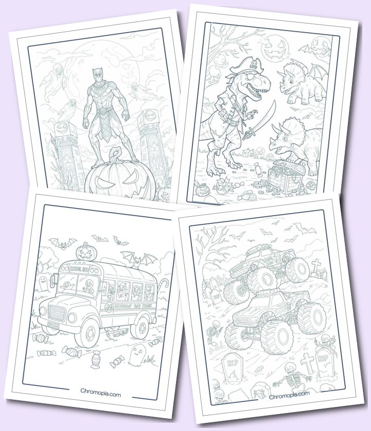 Superheroes, Animals, Marvels, Birds, Vehicles & Trending Halloween Coloring Pages