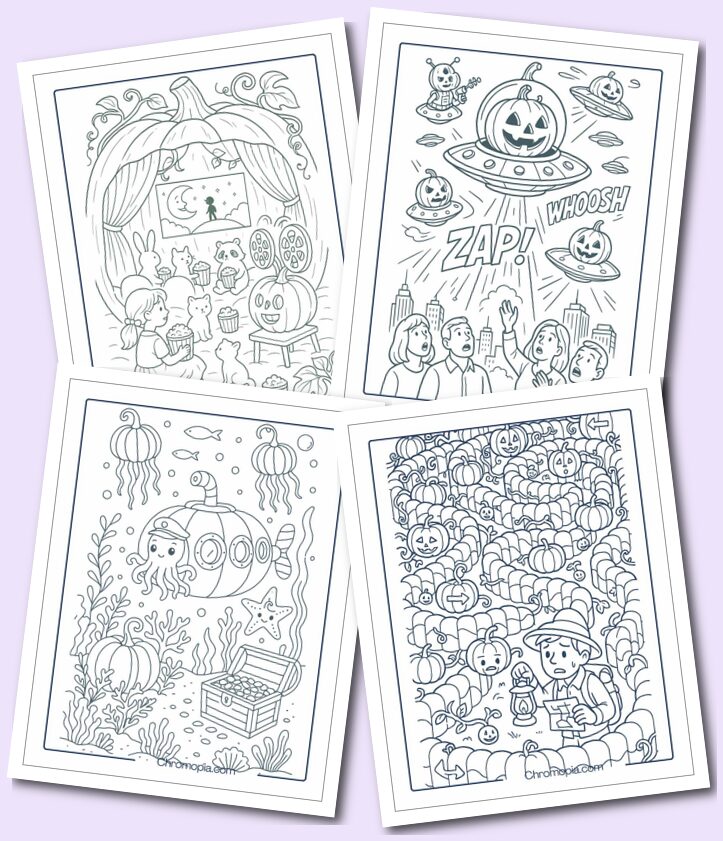 Surreal Pumpkin coloring pages