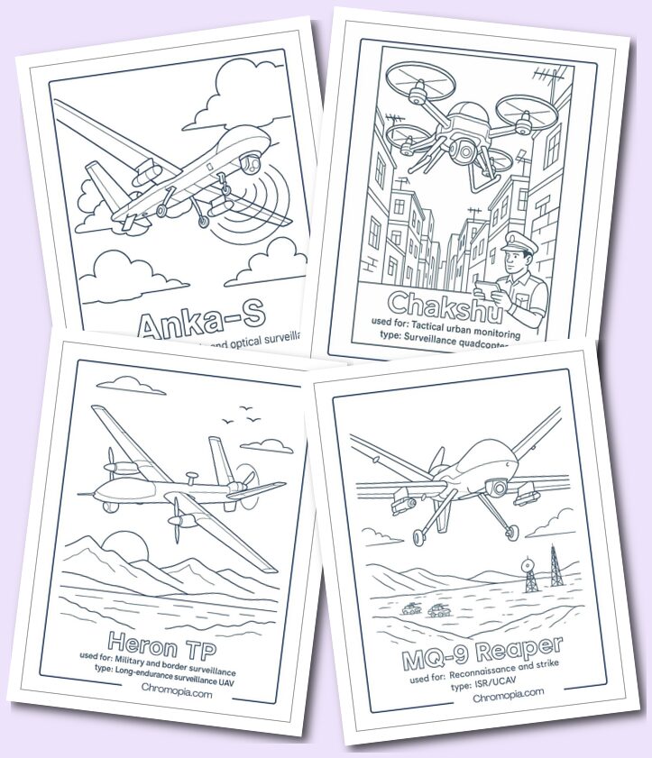 Surveillance Reconnaissance Drones Coloring Pages
