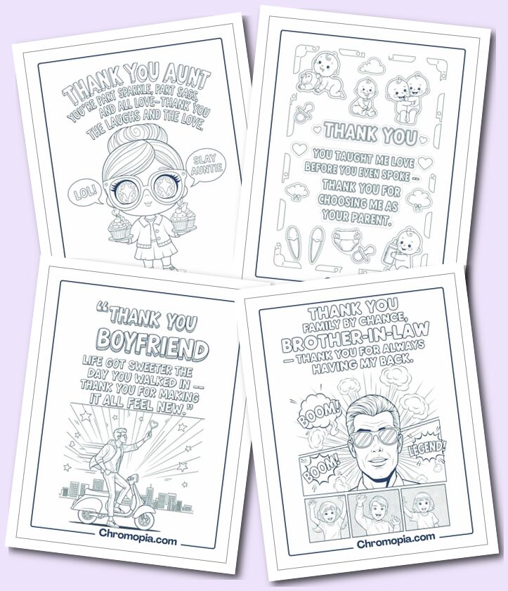 Thank You Coloring Pages for Family Members