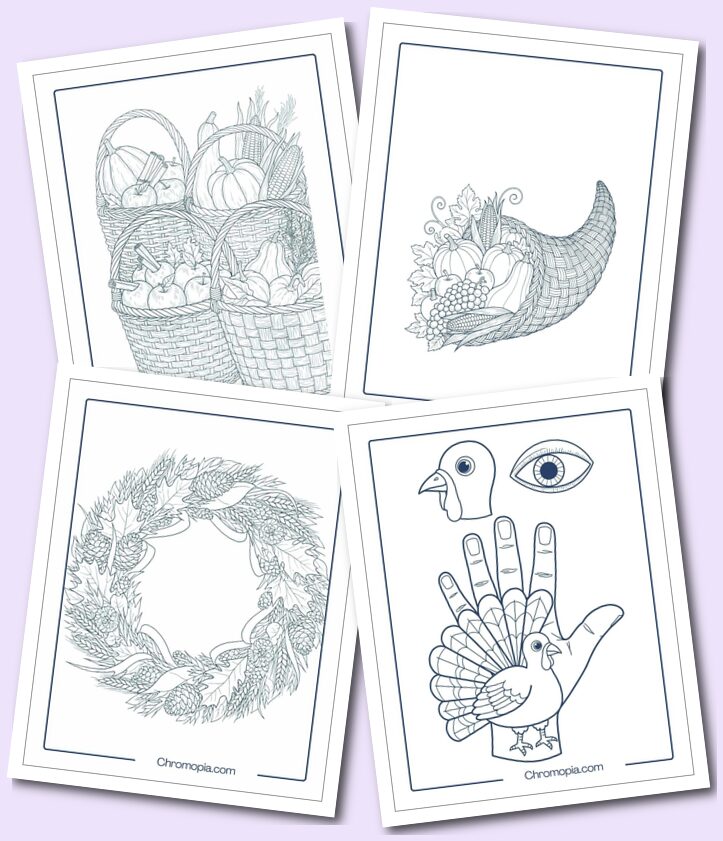Thanksgiving Decorations & Crafts coloring pages