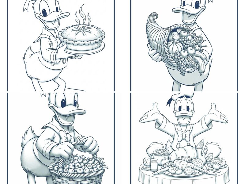 Thanksgiving Donald Duck Coloring Pages
