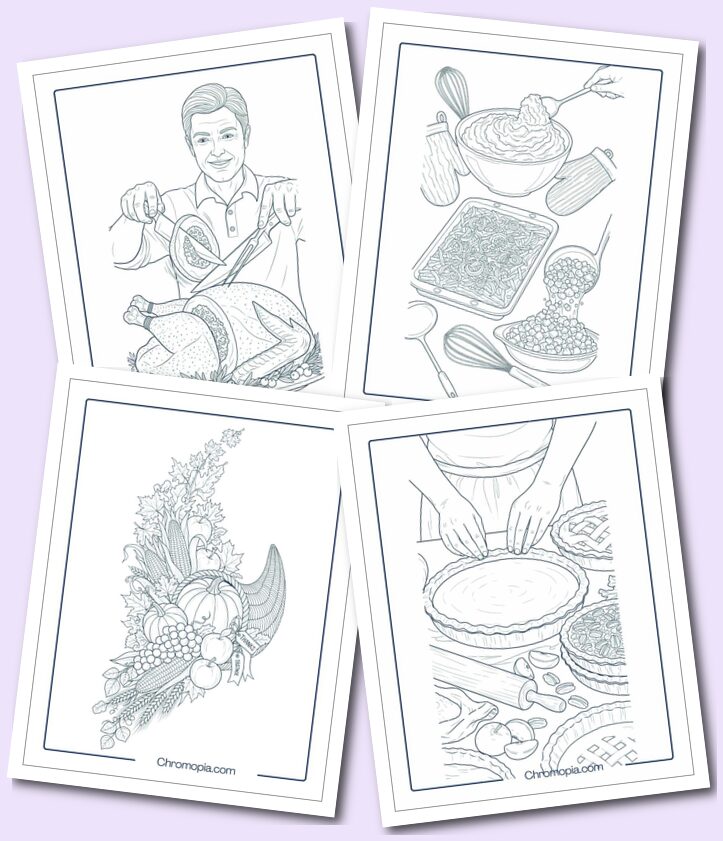 Thanksgiving Food & Meal-Related Activities coloring pages