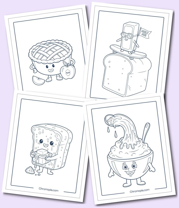 Thanksgiving Foods coloring pages