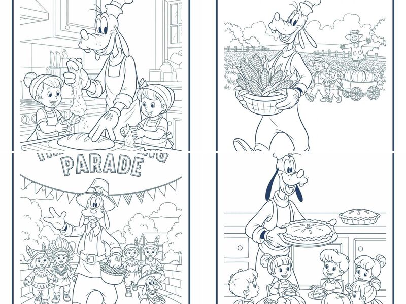 Thanksgiving Goofy Coloring Pages