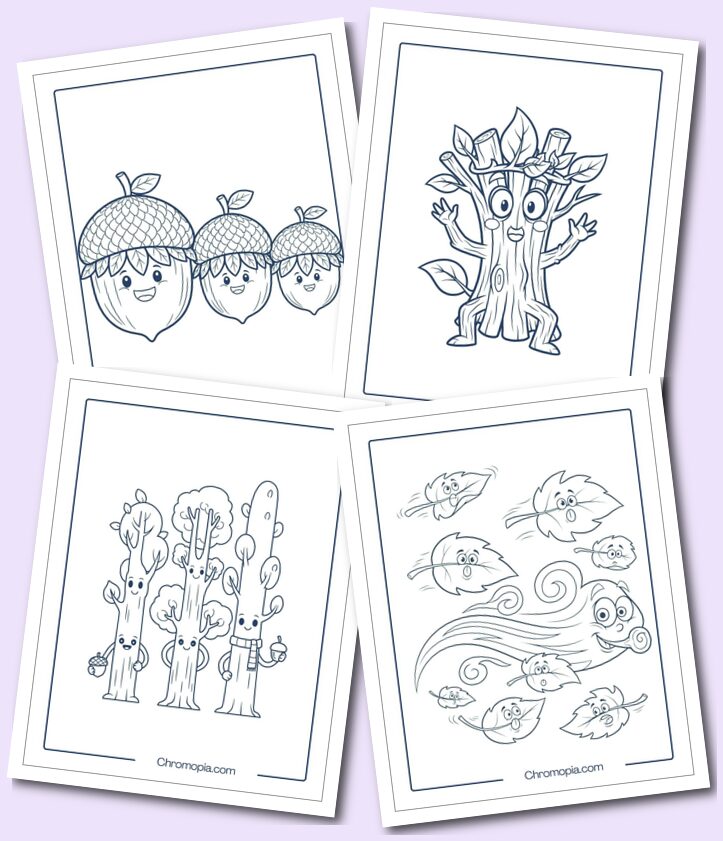 Thanksgiving Nature Elements coloring pages