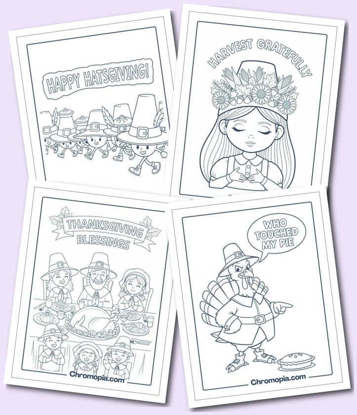 Thanksgiving Pilgrim Coloring Pages
