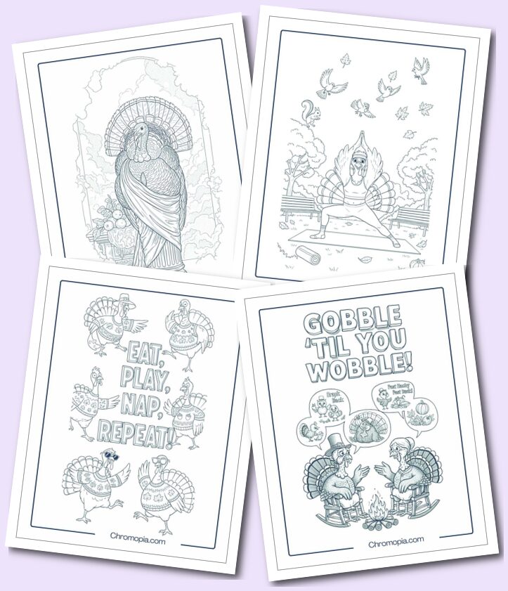 Thanksgiving Turkey Coloring Pages for Adults