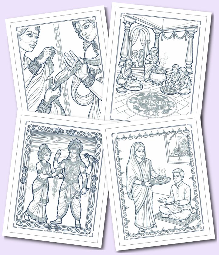 The Bond of Protection Raksha Bandhan Sacred Stories Coloring Pages