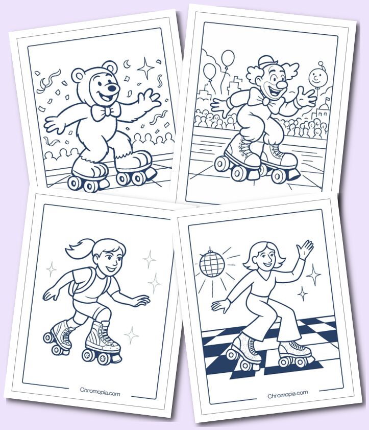 Themed - Novelty Quad Skates – Roller Skates Coloring Pages
